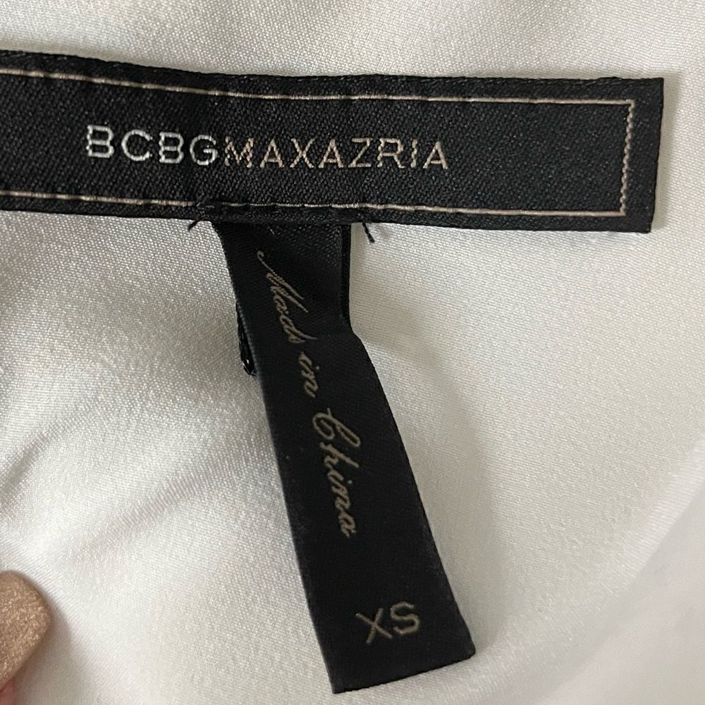 BCBGMaxAzria Long Sleeve Knee Length Dress White and Black Size XS - Picture 5 of 6
